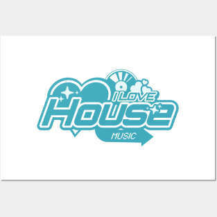 HOUSE MUSIC  - I Love House Music Y2K (blue) Posters and Art